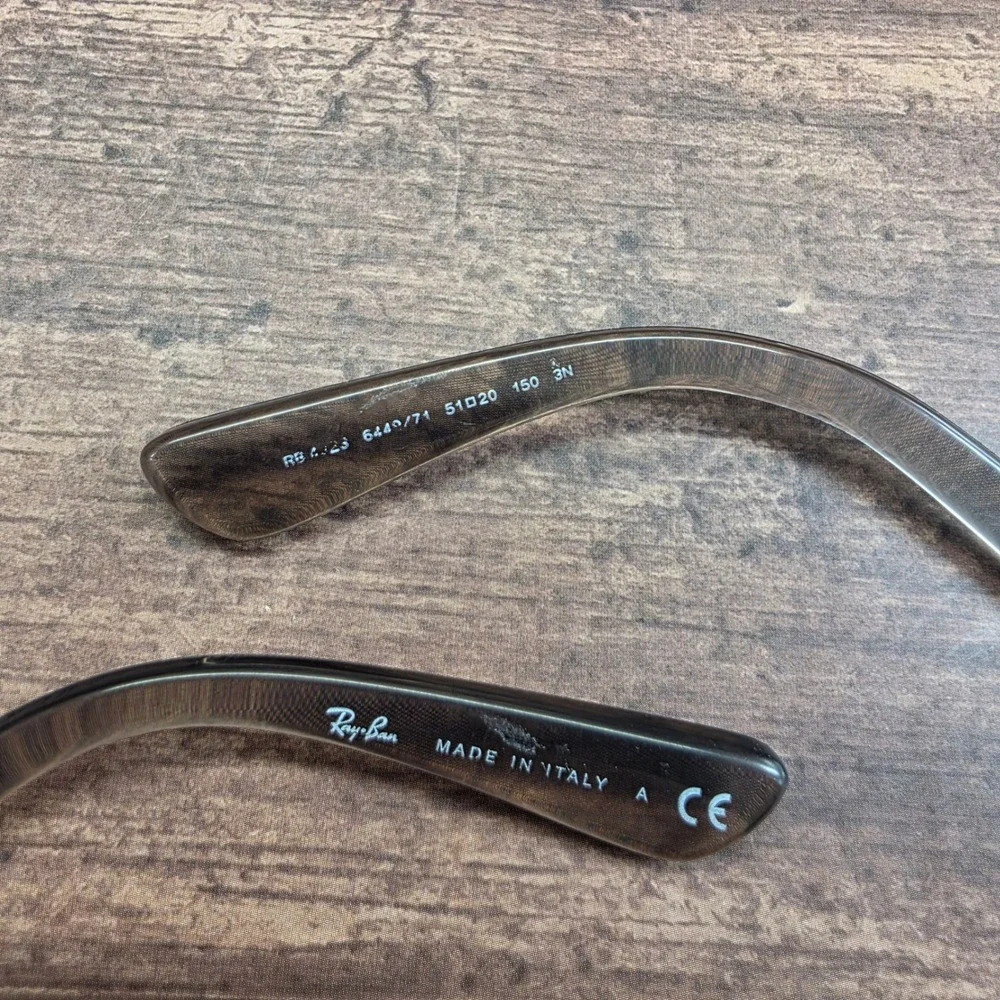 Ray-Ban RB 4323 6449/71 Replacement Temples Arms 150mm Transparent Grey Italy